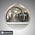 Elegant Glass and Chrome Chandelier 3D model small image 2
