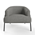 Stylish Gray Paolo Accent Chair 3D model small image 1