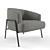 Stylish Gray Paolo Accent Chair 3D model small image 2