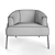 Stylish Gray Paolo Accent Chair 3D model small image 3