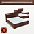 Elegant Torriani King Bed 3D model small image 1