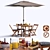 Outdoor Dining Set with Umbrella & Accessories 3D model small image 1