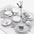 Blue & Brown Table Set | Elegant Diningware 3D model small image 3