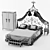 Elegant Sleep: Wardrobe, Canopy Bed, Ottoman, Nightstand & Floor Lamp 3D model small image 2