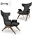 Elegant Walnut Ondine Chair 3D model small image 1