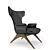 Elegant Walnut Ondine Chair 3D model small image 2