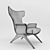 Elegant Walnut Ondine Chair 3D model small image 3