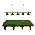 Regent Billiard Table: Prestige Golden Green Lighting 3D model small image 1