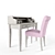 Cozy Cambridge Chair & Elegant Sebastien Desk 3D model small image 2