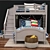 Catalina Loft Bed & Twin Set: Space-Saving Solution 3D model small image 2
