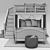 Catalina Loft Bed & Twin Set: Space-Saving Solution 3D model small image 3