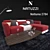 Sleek Natuzzi Notturno Sofa 3D model small image 1