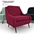 Sleek Velvet Armchair: Romero 3D model small image 1