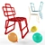 Inflated Fun: 6 Colorful Chairs & Balloons 3D model small image 1