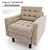 Regal Tufted Armchair 3D model small image 1