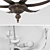 Vintage Bronze Glass Chandelier 3D model small image 3