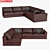 Modern Longhi Alfred Sectional Sofa 3D model small image 1