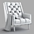 Plush Velvet Booker Armchair 3D model small image 3