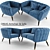 Velvet Elegance: OREAS Armchair & Sofa 3D model small image 1