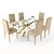 Elegant Velvet Dining Set: Capri Table + Cameron Chairs 3D model small image 1