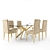 Elegant Velvet Dining Set: Capri Table + Cameron Chairs 3D model small image 2