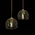 Blue Glow Glass Pendant Light 3D model small image 1