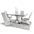 Elegant White Dining Set 3D model small image 1