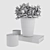 Elegant Silver Vase with White Roses 3D model small image 2