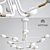 Modern Curved Stix Chandelier 3D model small image 1