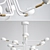 Modern Curved Stix Chandelier 3D model small image 2