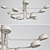 Modern Curved Stix Chandelier 3D model small image 3