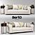 Elegant Cambridge Sofa & Lucero Side Table 3D model small image 1