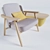 Lasai: Oak Armchair & Coffee Table Set 3D model small image 1