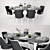 Elegant Dinner Set with Candlestick 3D model small image 1