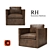 Classic Belgian Shelter Arm Leather Chair 3D model small image 1