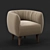 Cloe Leather Chair: Modern Curves, Timeless Elegance 3D model small image 1