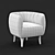 Cloe Leather Chair: Modern Curves, Timeless Elegance 3D model small image 3
