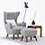 Elevate Your Space with Katja High Back Chair 3D model small image 1