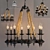 Rustic Rope & Metal 8-Light Chandelier 3D model small image 1