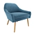 Modern Blue Grey Wood Armchair 3D model small image 1