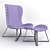 Volare Lounge Chair Ottoman: Stylish Comfort 3D model small image 2