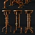 Steampunk Industrial Stools 3D model small image 2