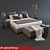 Flexform Long Island Bed Set - Modern Elegance for Your Bedroom 3D model small image 1