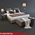 Flexform Long Island Bed Set - Modern Elegance for Your Bedroom 3D model small image 2