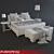 Flexform Long Island Bed Set - Modern Elegance for Your Bedroom 3D model small image 3