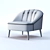 Elegant Old Rose Velvet Accent Chair 3D model small image 3