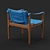 Mid Century Oak Safari Chair by Douglas Heaslet 3D model small image 2