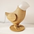 OM Birds Table Lamp: Beautifully Crafted Wood-Crystal Design 3D model small image 3