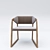 Elegant Walnut Armchair 3D model small image 2