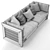 Luxury Italian Turri Numero Tre Sofa 3D model small image 3